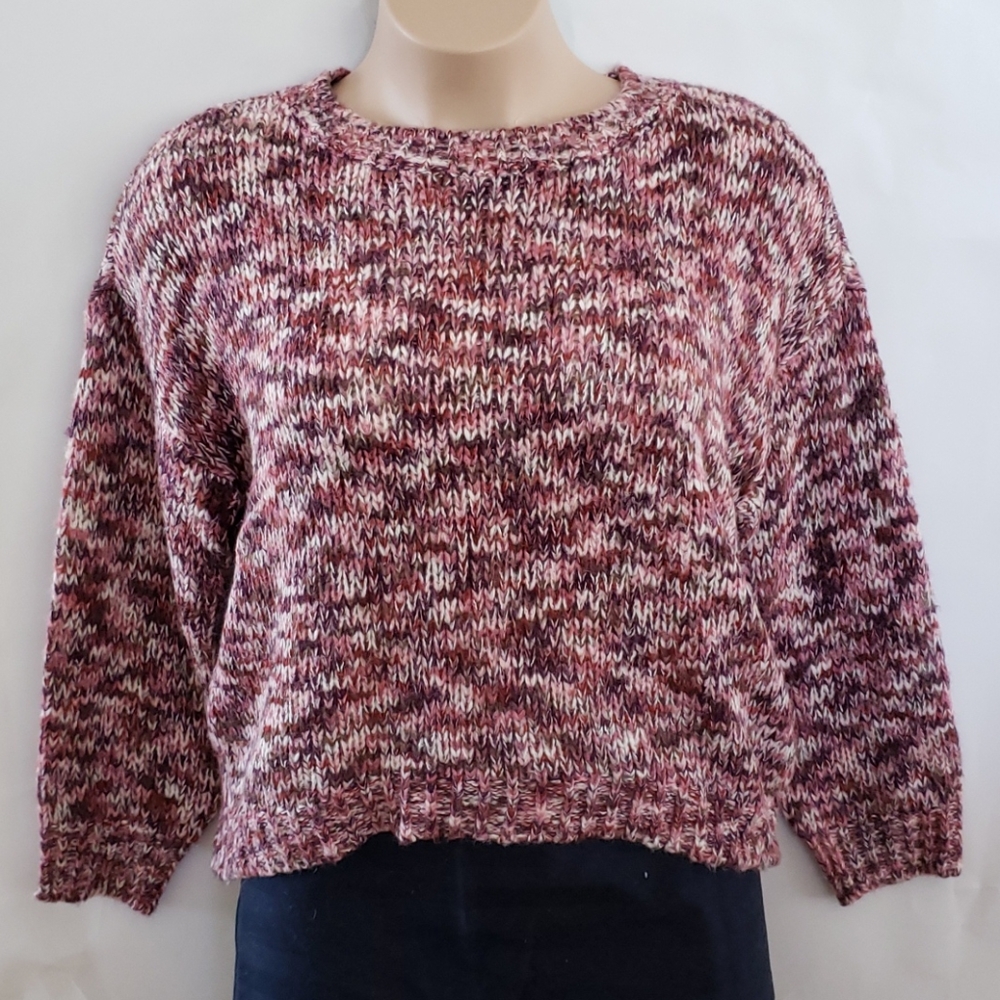 Loft Marled Drape Sleeve Sweater - L